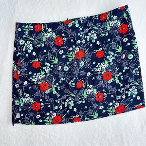 Lady Hagen Whimsy Floral Athletic Golf Skort Preppy Orange Turquoise Size 14 XL